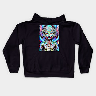 Techno-Shaman (23) - Trippy Psychedelic Art Kids Hoodie